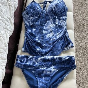 Bleu Rod Beattie Blue Tie-Dye Tankini Swim Set